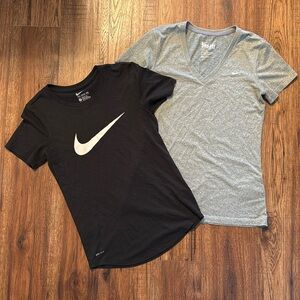 Bundle Nike Dri-Fit Short Sleeve Tee Shirts Gray and Black Women’s Small